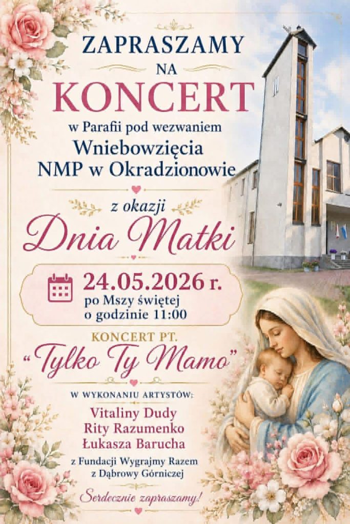 Zaproszenie na koncert w dniu 24 maja - szczegóły w poście. 